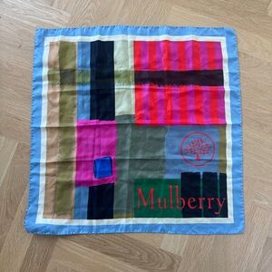 MULBERRY | Colorful Silk Scarf with Logo